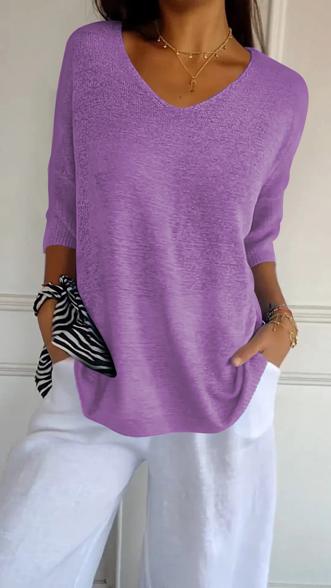 Kingsley™ | Chic Lightweight V-Neck Top for Effortless Style