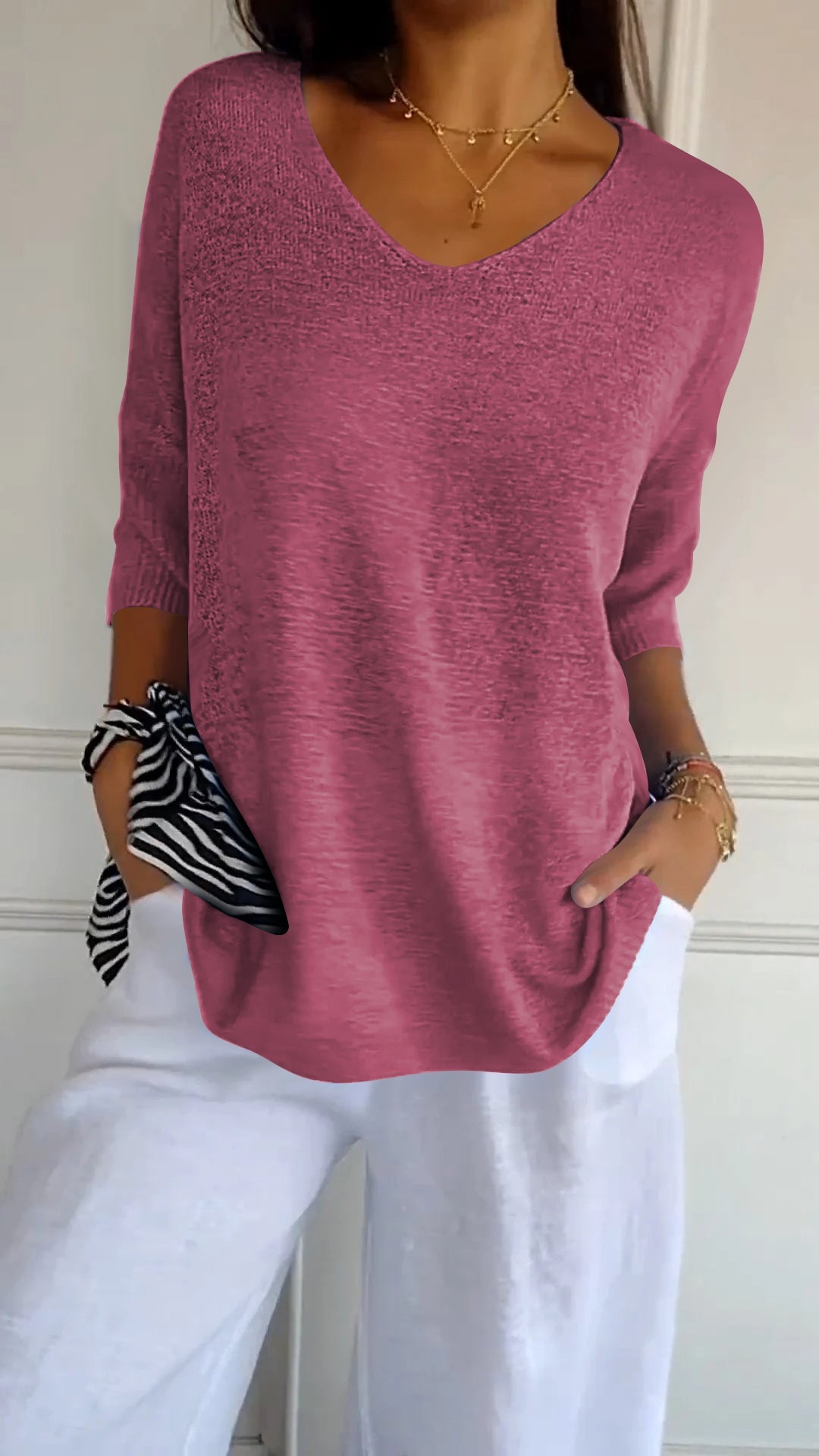 Kingsley™ | Chic Lightweight V-Neck Top for Effortless Style