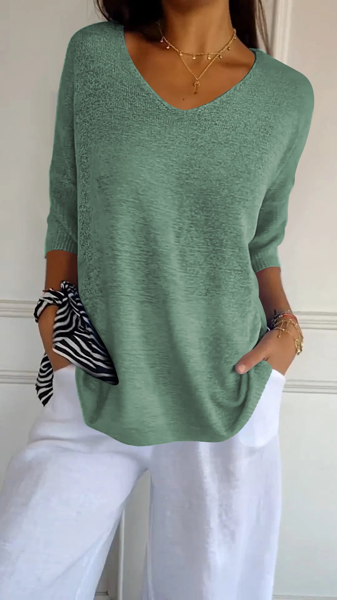 Kingsley™ | Chic Lightweight V-Neck Top for Effortless Style