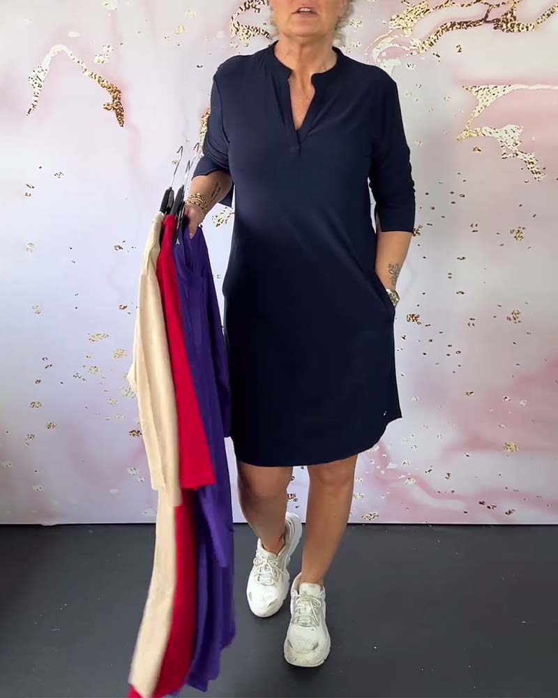 Bennigan™ | Everyday Chic V-Neck Casual Dress