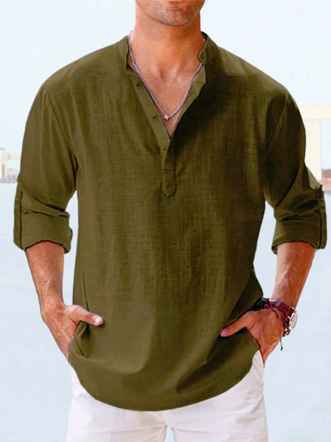 Riverson™ | Men's Classic Relaxed-Fit Linen Shirt