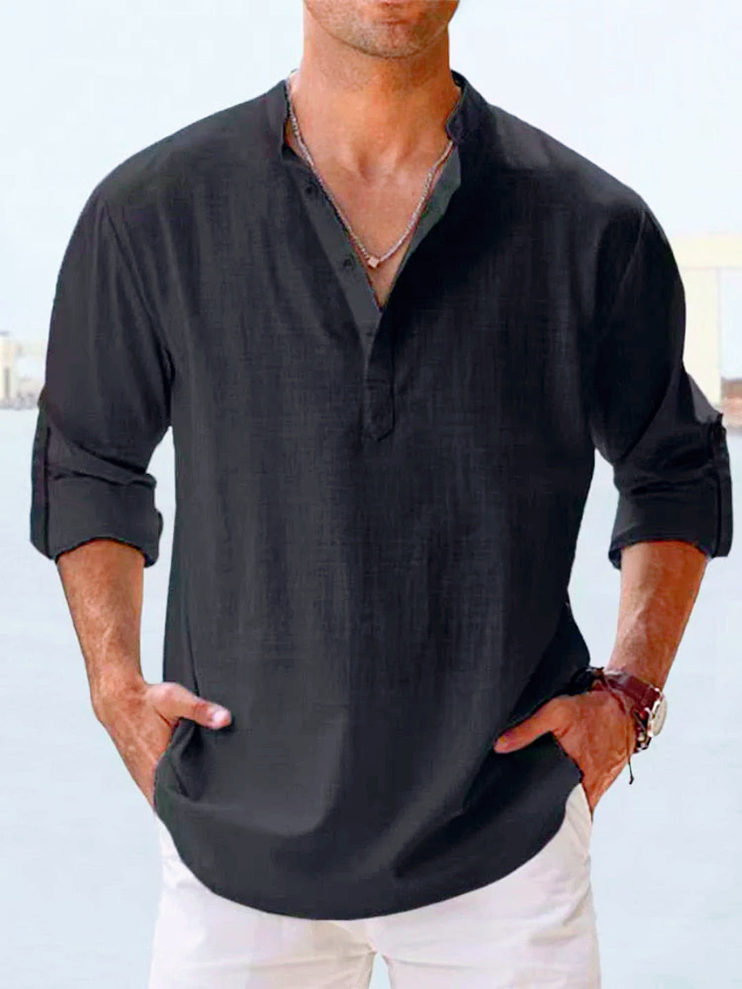 Riverson™ | Men's Classic Relaxed-Fit Linen Shirt