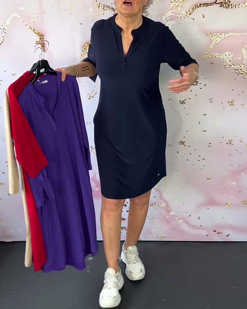 Bennigan™ | Everyday Chic V-Neck Casual Dress
